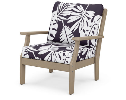 POLYWOOD® Braxton Deep Seating Chair in Vintage Sahara / Leaf Navy
