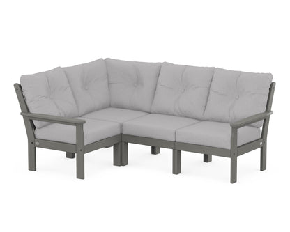 POLYWOOD® Vineyard 4-Piece Sectional in Slate Grey / Granite