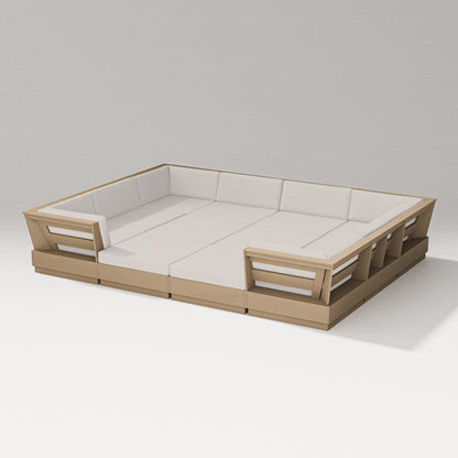 PW Designer Series Elevate 12-Piece Pit Sectional in Vintage Sahara / Cast Ash