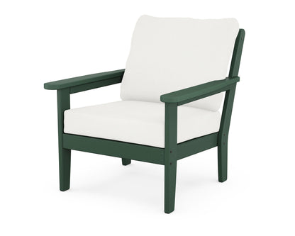 Country Living Cottage Deep Seating Chair in Green / Natural Linen