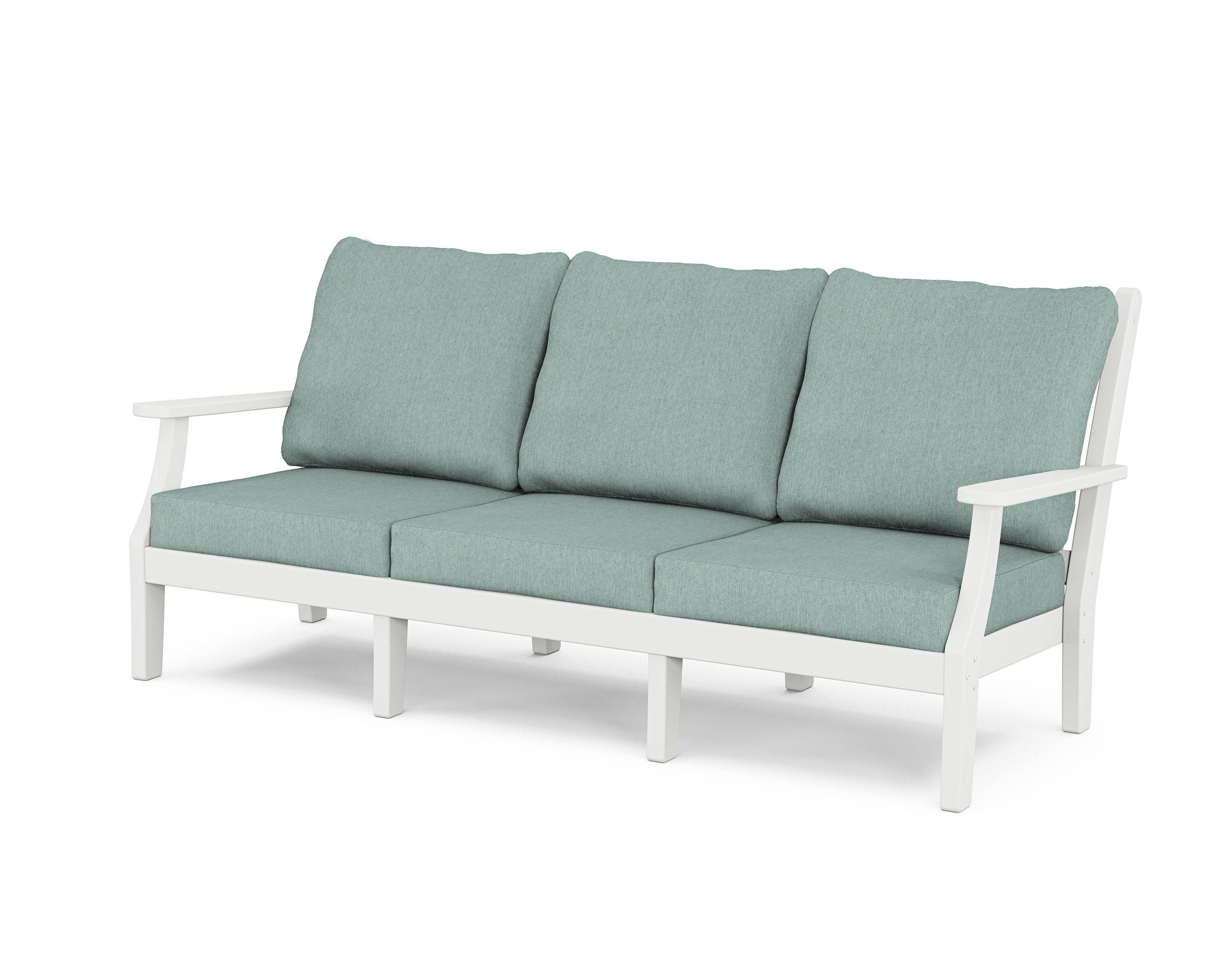Country Living Wovendale Deep Seating Sofa in White / Glacier Spa