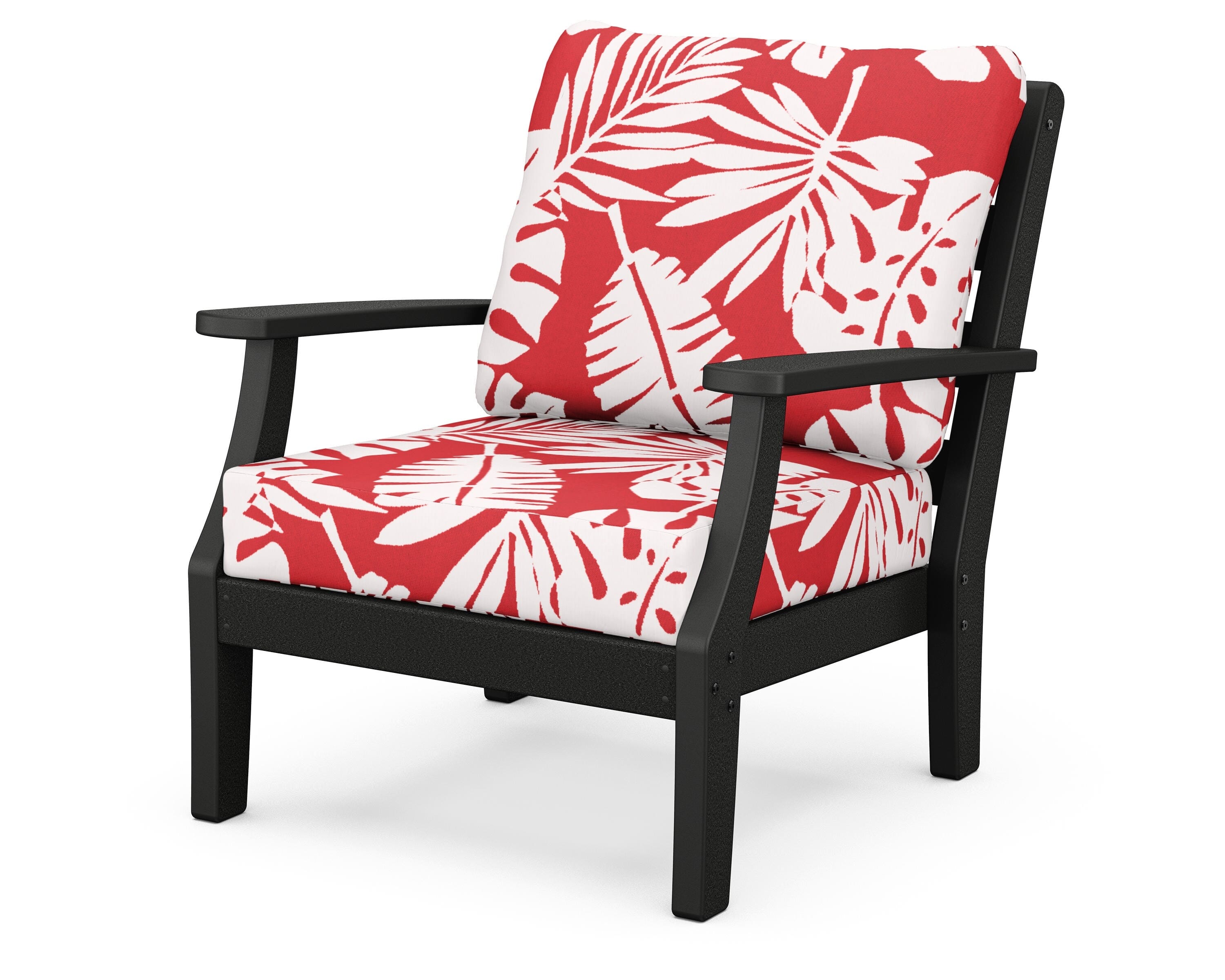 POLYWOOD® Chesapeake Deep Seating Chair in Black / Leaf Crimson