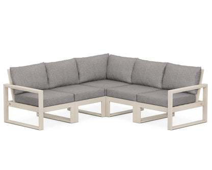 POLYWOOD® EDGE 5-Piece Modular Deep Seating Set in Sand / Grey Mist