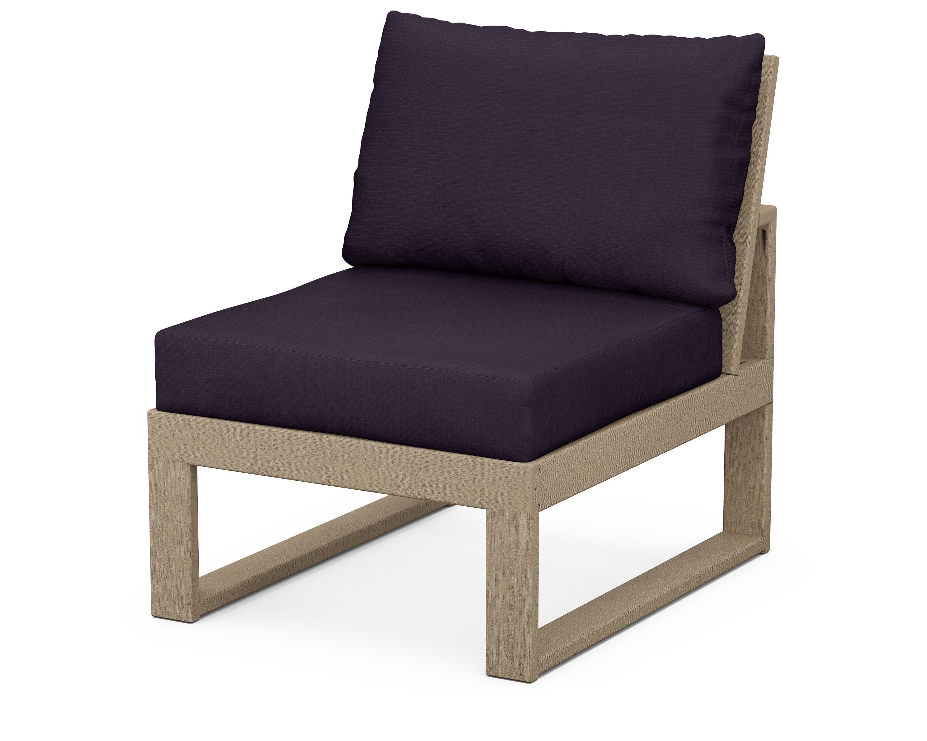Unbranded Modular Armless Chair in Vintage Sahara / Navy Linen