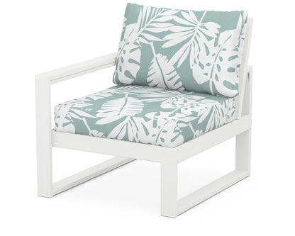 POLYWOOD® EDGE Modular Left Arm Chair in Vintage White / Leaf Glacier Spa