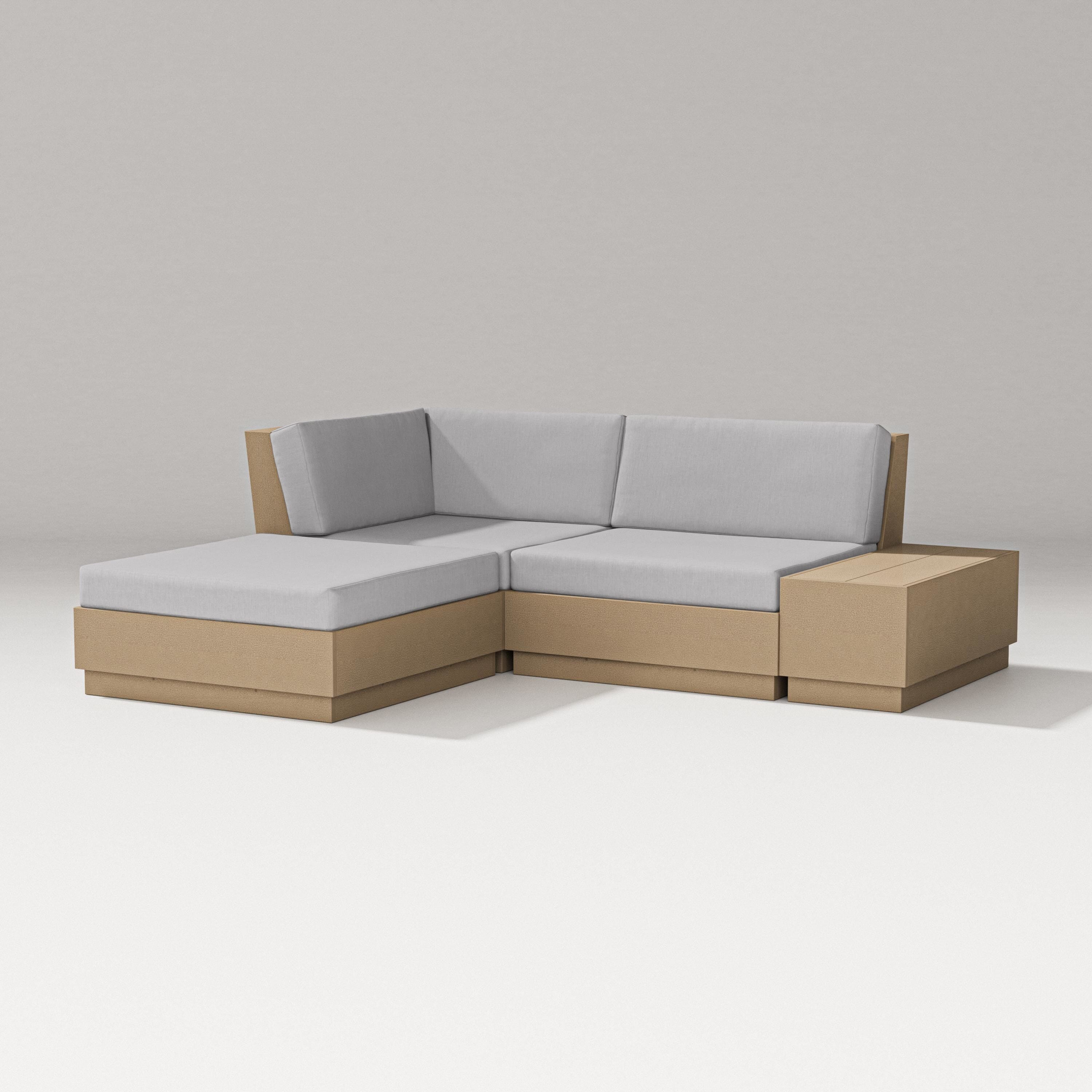PW Designer Series Elevate Loveseat Sectional with Chaise in Vintage Sahara / Granite