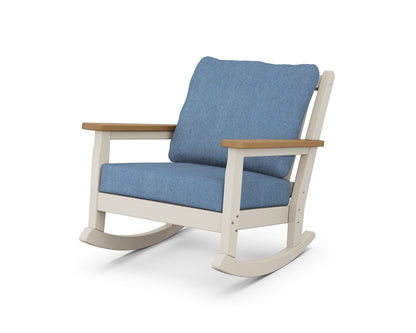 POLYWOOD® Chippendale Deep Seating Rocking Chair in Sand / Natural / Sky Blue