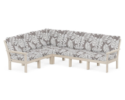 POLYWOOD® Vineyard 6-Piece Sectional in Sand / Leaf Grey Mist
