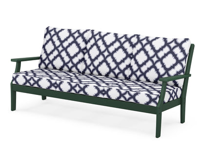 POLYWOOD® Braxton Deep Seating Sofa in Green / Trellis Navy