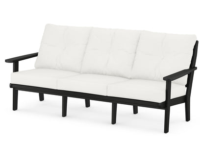 POLYWOOD® Lakeside Deep Seating Sofa in Black / Natural Linen