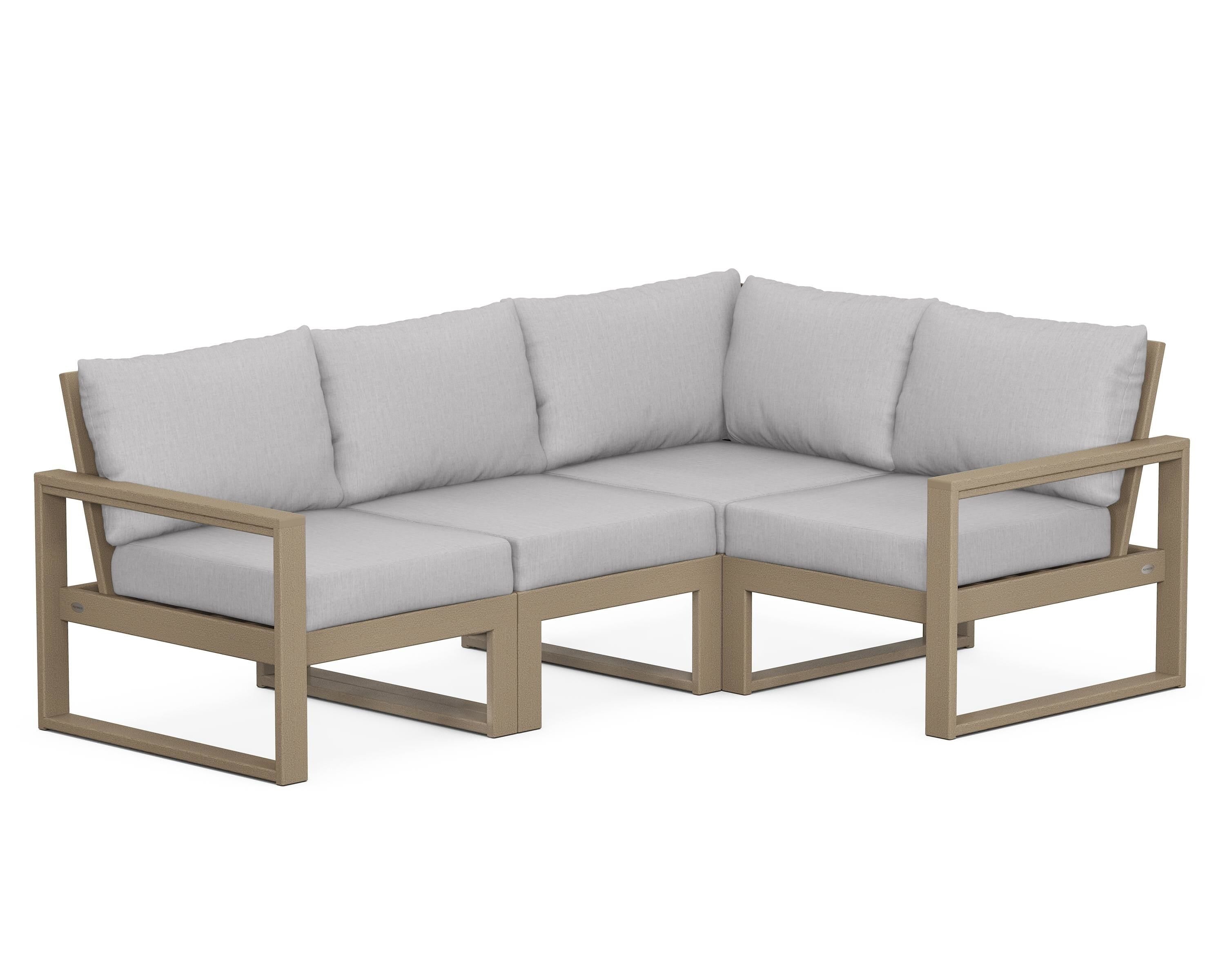 POLYWOOD® EDGE 4-Piece Modular Deep Seating Set in Vintage Sahara / Granite