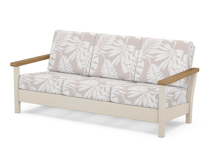POLYWOOD® Harbour Deep Seating Sofa in Sand / Natural / Leaf Dune Burlap