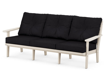 POLYWOOD® Lakeside Deep Seating Sofa in Sand / Midnight Linen