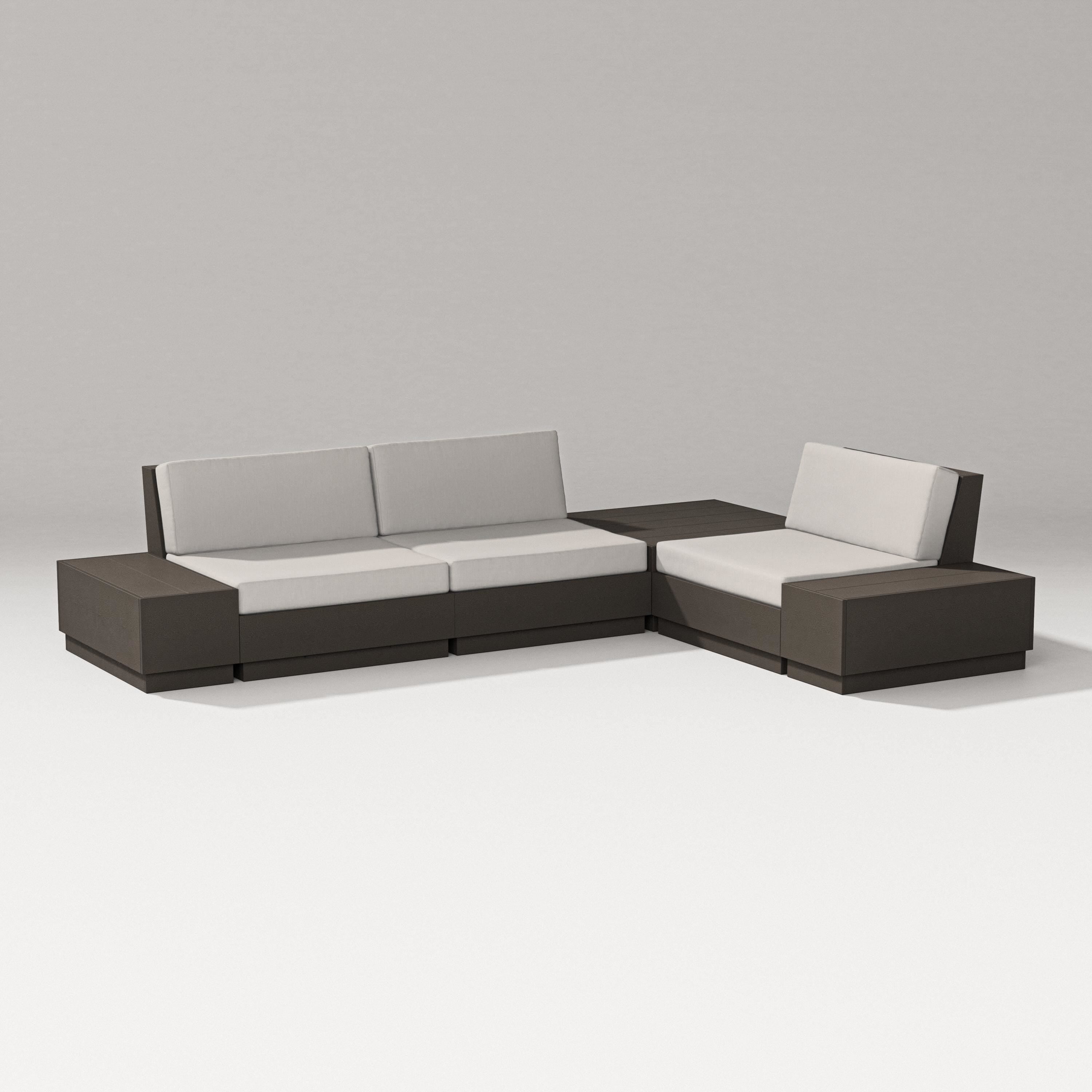PW Designer Series Elevate 6-Piece Corner Sectional in Vintage Coffee / Cast Ash