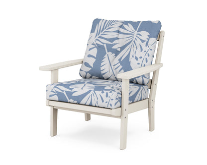 POLYWOOD® Oxford Deep Seating Chair in Sand / Leaf Sky Blue