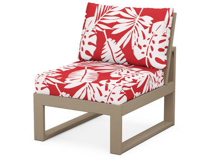 Unbranded Modular Armless Chair in Vintage Sahara / Leaf Crimson