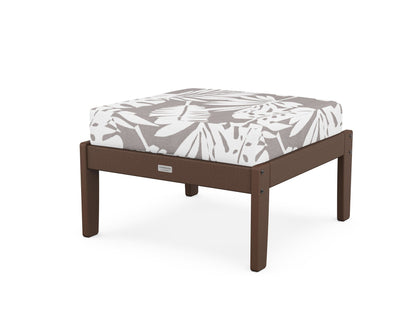 Country Living Cottage Deep Seating Ottoman in Mahogany / Leaf Grey Mist