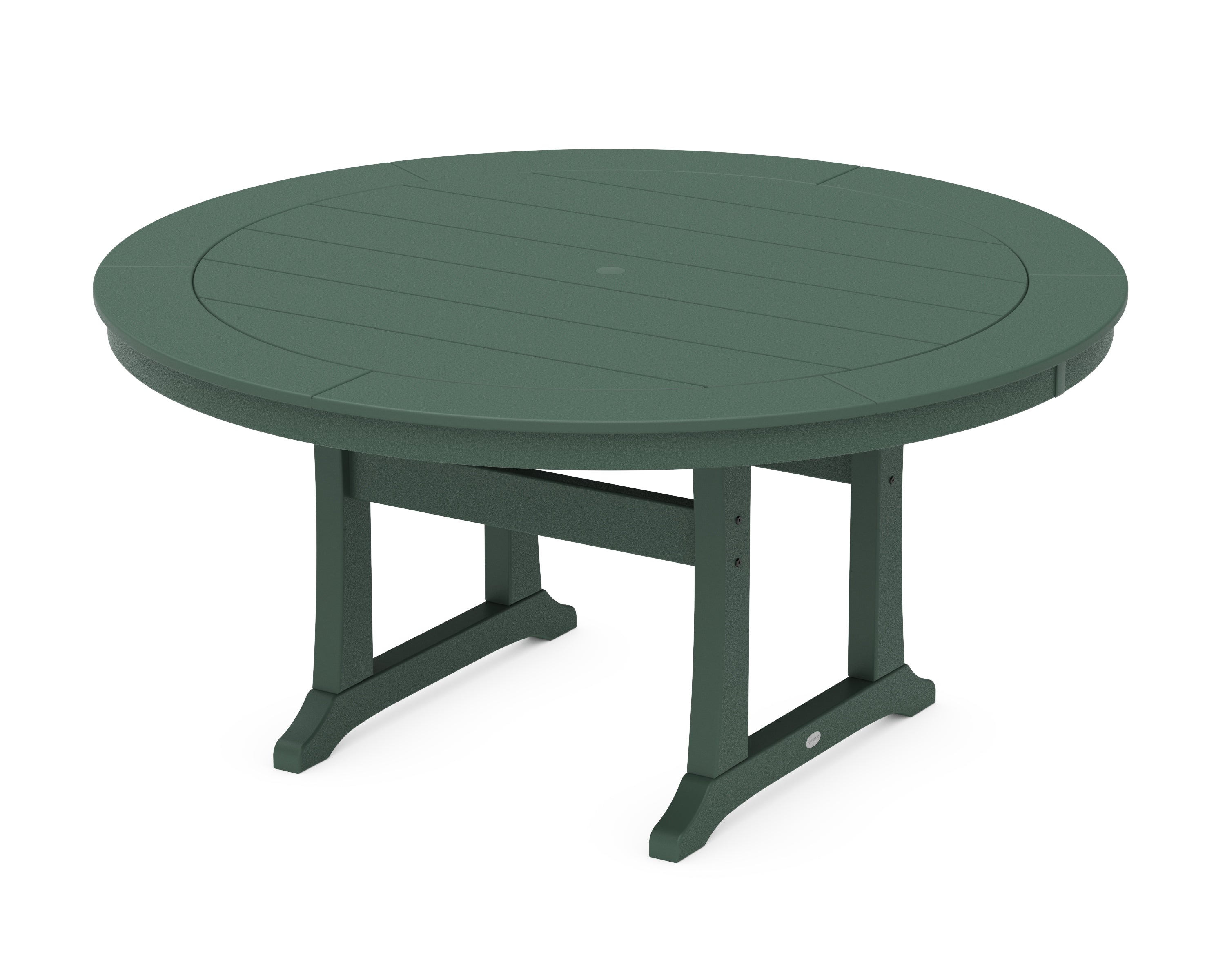 POLYWOOD® Nautical Trestle 60" Round Dining Table in Green