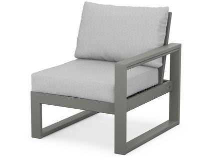 POLYWOOD® EDGE Modular Right Arm Chair in Slate Grey / Granite
