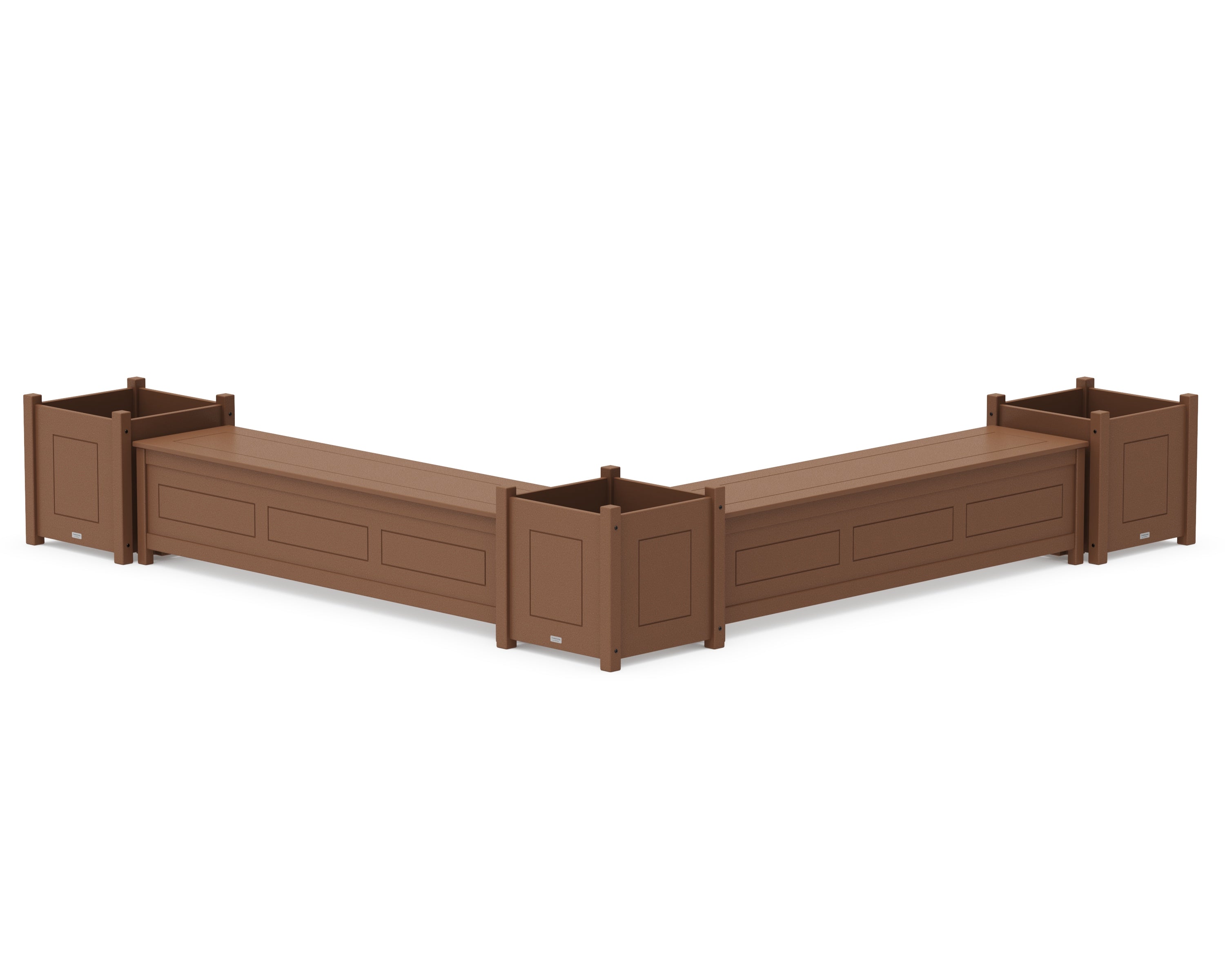 Country Living 72" Country Living L- Shaped Planter Storage Bench Corner Set- Large in Teak