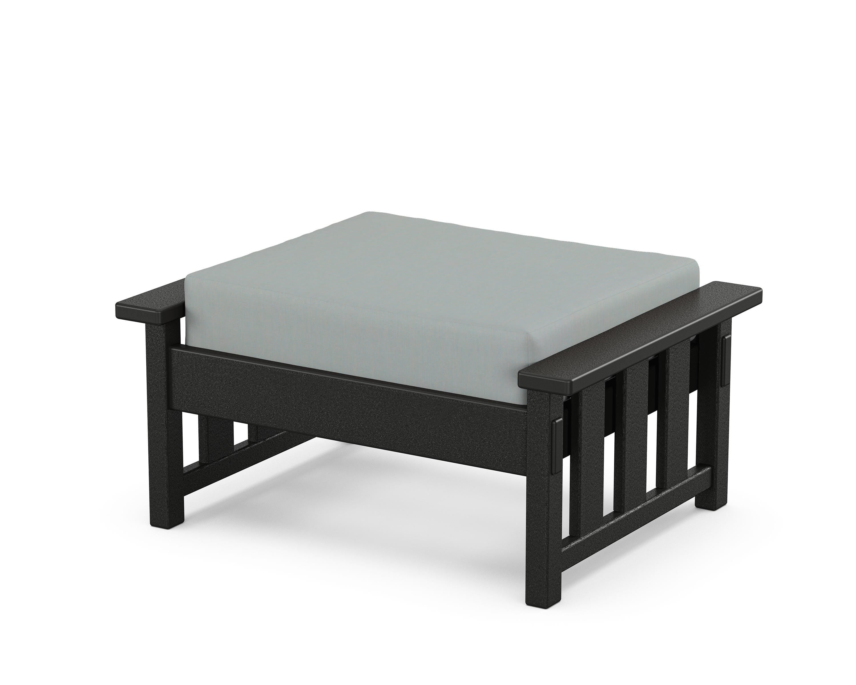 Martha Stewart by POLYWOOD® Acadia Deep Seating Ottoman in Black / Spa