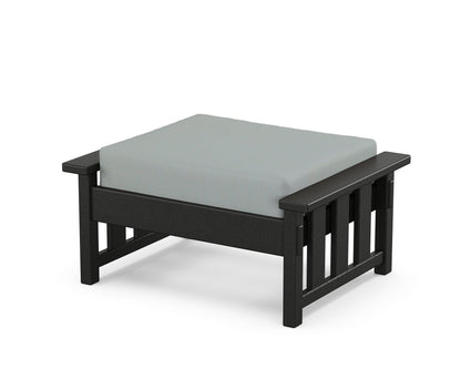 Martha Stewart by POLYWOOD® Acadia Deep Seating Ottoman in Black / Spa