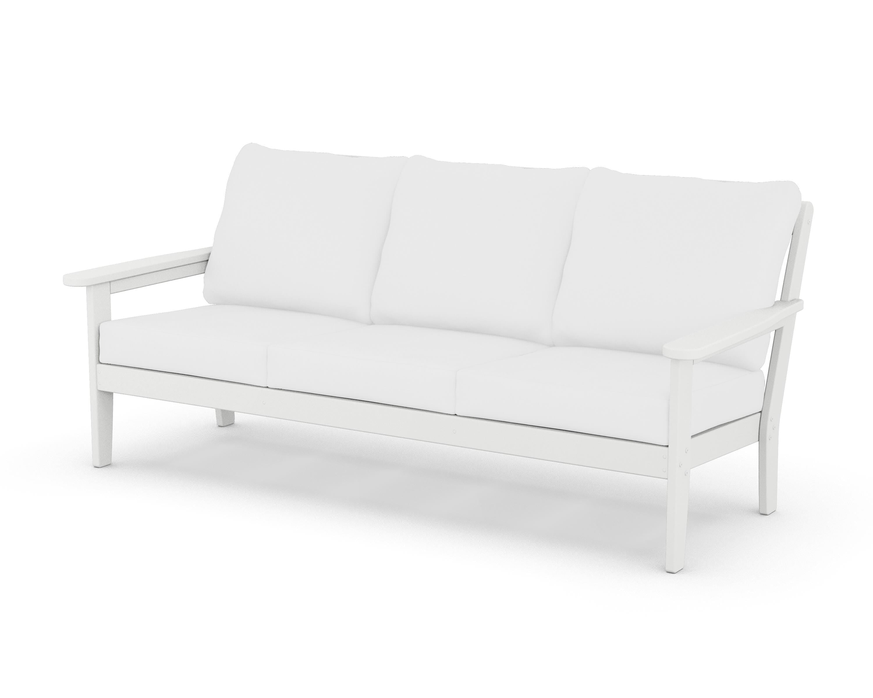 Country Living Cottage Deep Seating Sofa in White / Natural