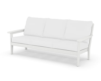 Country Living Cottage Deep Seating Sofa in White / Natural