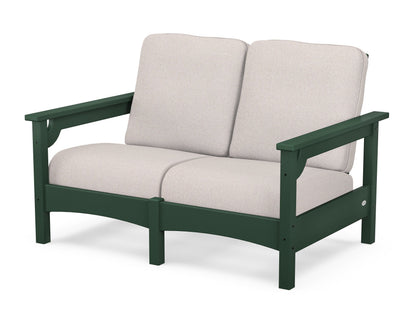 POLYWOOD® Club Loveseat in Green / Dune Burlap