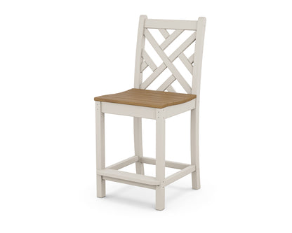 POLYWOOD® Chippendale Counter Side Chair in Sand / Natural