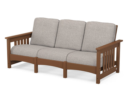 POLYWOOD® Club Mission Sofa in Teak / Weathered Tweed