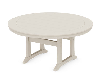 POLYWOOD® Nautical Trestle 60" Round Dining Table in Sand