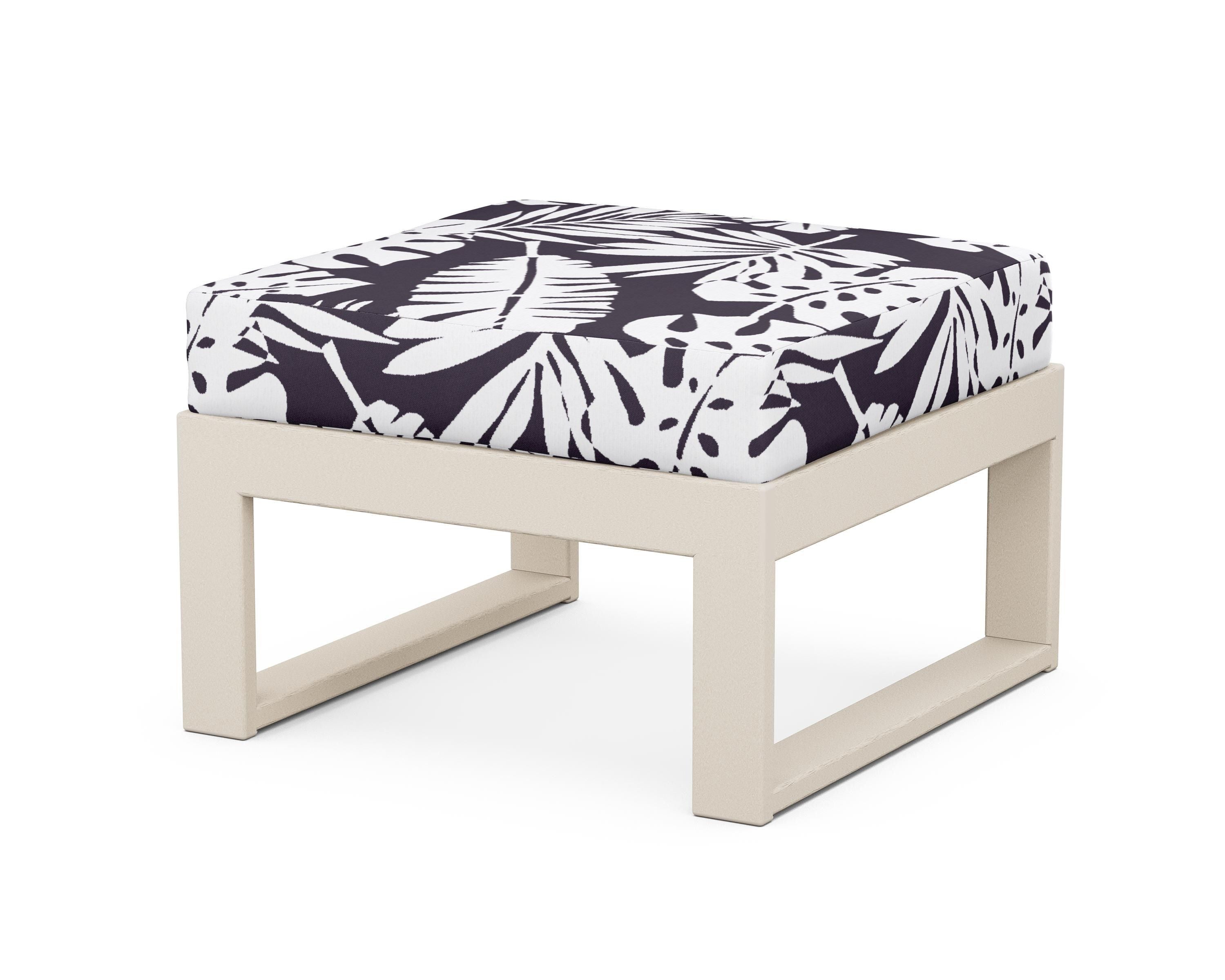 Unbranded Modular Ottoman - Modern in Sand / Leaf Navy