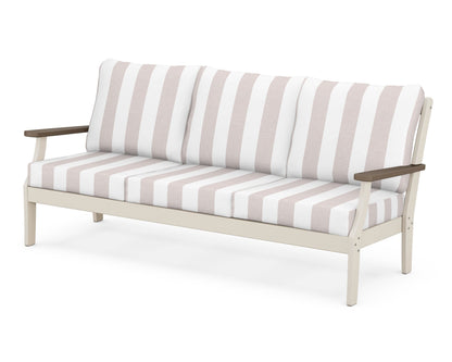 POLYWOOD® Braxton Deep Seating Sofa in Sand / Kona / Cabana Stripe Dune Burlap