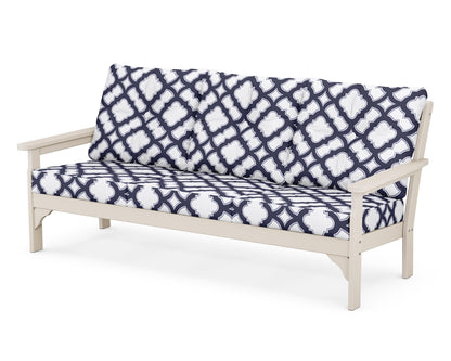 POLYWOOD® Vineyard Deep Seating Sofa in Sand / Trellis Navy