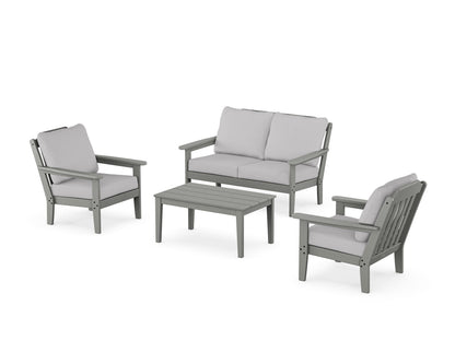 Country Living Cottage 4-Piece Deep Seating Set with Loveseat in Slate Grey / Granite