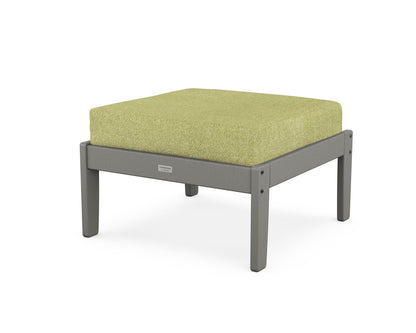 Country Living Cottage Deep Seating Ottoman in Slate Grey / Chartreuse Boucle