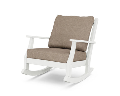 Country Living Wovendale Deep Seating Rocking Chair in White / Spiced Burlap