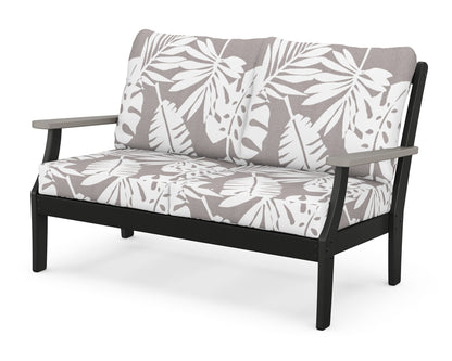 POLYWOOD® Braxton Deep Seating Loveseat in Black / Driftwood / Leaf Grey Mist