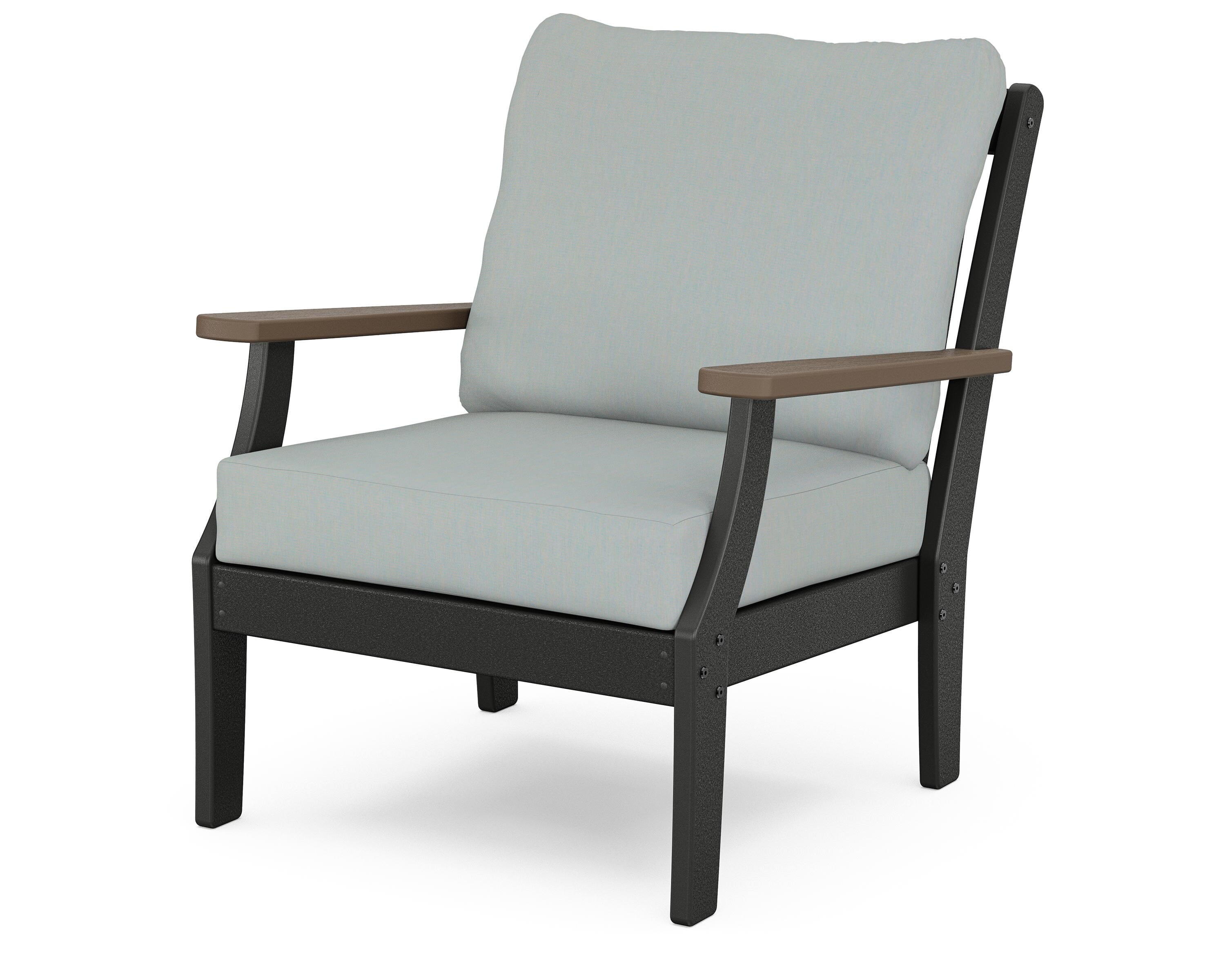 POLYWOOD® Braxton Deep Seating Chair in Black / Kona / Spa