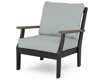 POLYWOOD® Braxton Deep Seating Chair in Black / Kona / Spa