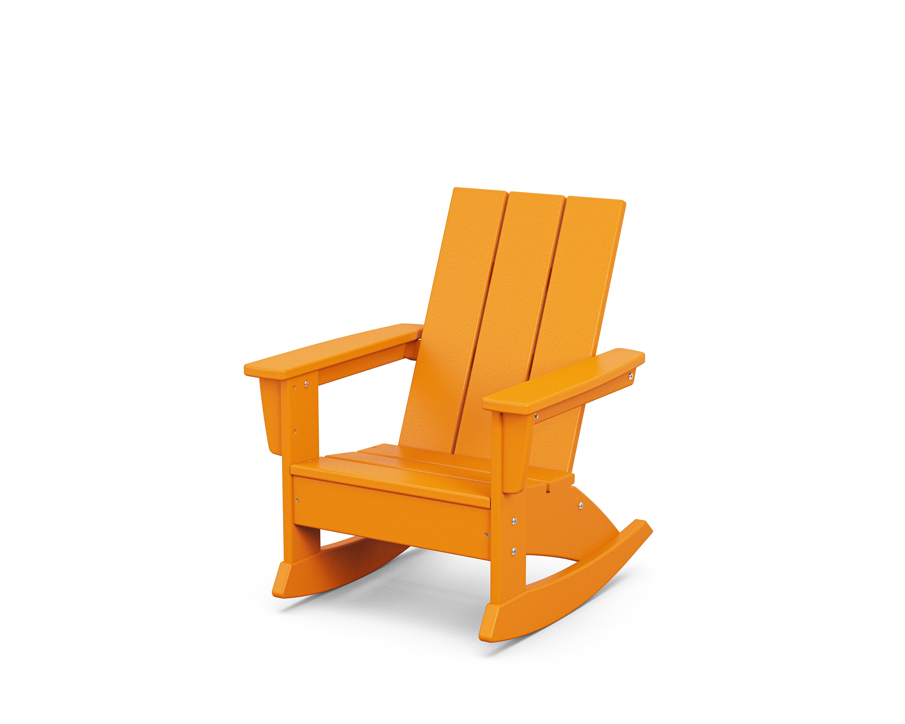 POLYWOOD® Kids Modern Adirondack Rocking Chair in Tangerine