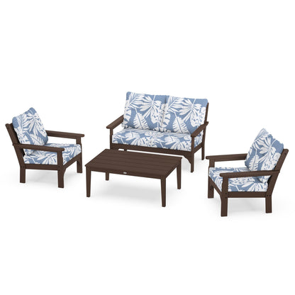 Vineyard 4 Piece Deep Seating Set - Mahogany