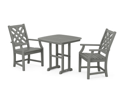 Country Living Wovendale 3-Piece Dining Set in Slate Grey