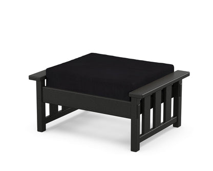 Martha Stewart by POLYWOOD® Acadia Deep Seating Ottoman in Black / Midnight Linen