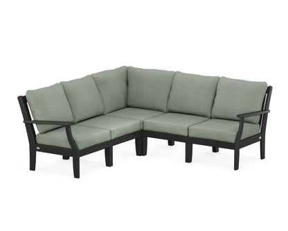 POLYWOOD® Braxton Modular 5-Piece Deep Seating Set in Black / Cast Sage