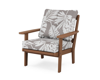 POLYWOOD® Prairie Deep Seating Chair in Teak / Leaf Grey Mist