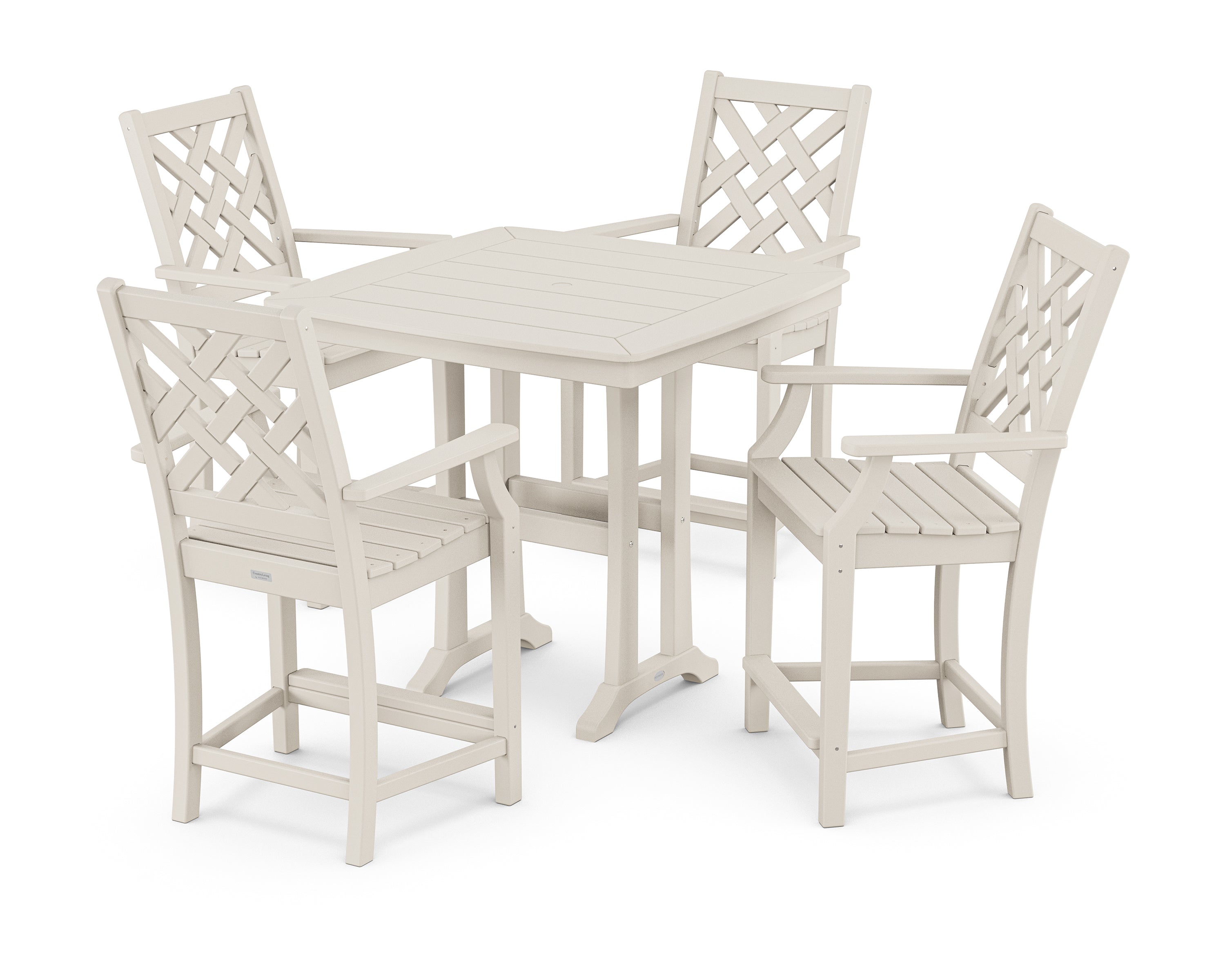 Country Living Wovendale 5-Piece Counter Set with Trestle Legs in Sand