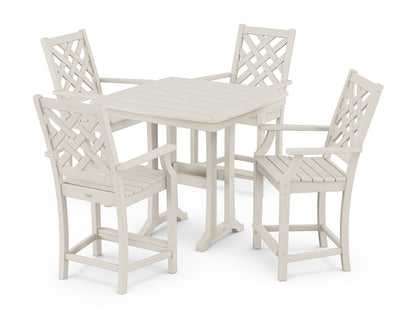 Country Living Wovendale 5-Piece Counter Set with Trestle Legs in Sand