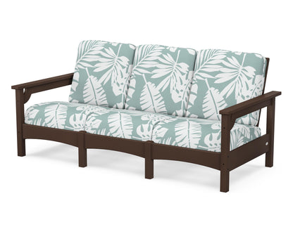 POLYWOOD® Club Sofa in Mahogany / Leaf Glacier Spa